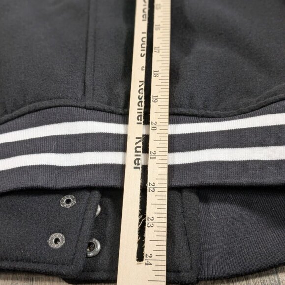 H&M Divided Varsity Jacket Womens 2 Black Long Sleeve Patches Riot Girl Vampire - Picture 9 of 10